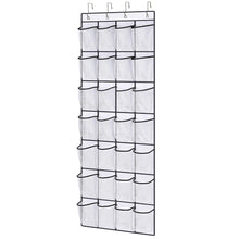 Load image into Gallery viewer, Over The Door Shoe Organizer, 28 Large Pockets Hanging Shoe Organizer for Closet Door Storage Mesh Shoe Holder Hanger, White
