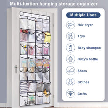 Load image into Gallery viewer, Over The Door Shoe Organizer, 28 Large Pockets Hanging Shoe Organizer for Closet Door Storage Mesh Shoe Holder Hanger, White