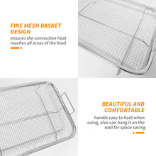Load image into Gallery viewer, Air Fryer Basket For Oven, 2 Piece Set Stainless Steel Grill Basket, Non-stick Mesh Basket Set, Air Fryer Tray Wire Rack Roasting Basket