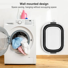 Load image into Gallery viewer, 40L Collapsible Plastic Laundry Basket, Foldable Pop Up Storage Container Space Saving Washing Tub Organizer (1, White/Grey)