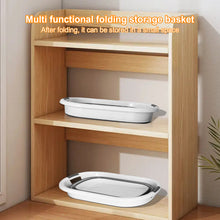 Load image into Gallery viewer, 40L Collapsible Plastic Laundry Basket, Foldable Pop Up Storage Container Space Saving Washing Tub Organizer (1, White/Grey)