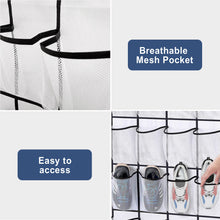 Load image into Gallery viewer, Over The Door Shoe Organizer, 28 Large Pockets Hanging Shoe Organizer for Closet Door Storage Mesh Shoe Holder Hanger, White