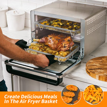 Load image into Gallery viewer, Air Fryer Basket For Oven, 2 Piece Set Stainless Steel Grill Basket, Non-stick Mesh Basket Set, Air Fryer Tray Wire Rack Roasting Basket