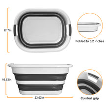 Load image into Gallery viewer, 40L Collapsible Plastic Laundry Basket, Foldable Pop Up Storage Container Space Saving Washing Tub Organizer (1, White/Grey)