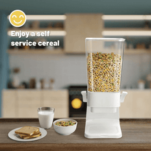 Load image into Gallery viewer, Cereal Dispenser Countertop, Cereal Containers Storage, 5L Organization and Storage Containers for Kitchen, Dry Food Dispenser for Rice, Grains, Nuts, Snack,Oatmeal, White