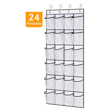Load image into Gallery viewer, Kusmil Over the Door Shoe Organizer, 24 Large Pockets Hanging Shoe Organizer, White