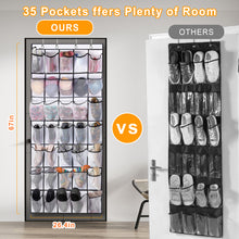 Load image into Gallery viewer, Kusmil Over the Door Shoe Organizer, 35 Large Pockets Hanging Shoe Organizer, White