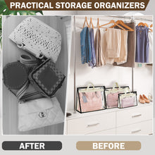 Load image into Gallery viewer, 9 Pack Dust Bags for Handbags, Clear Handbag Storage Organizer for Closet with Handle and Zipper
