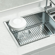 Load image into Gallery viewer, Roll Up Dish Drying Rack Stainless Steel Over the Sink Drainer Kitchen Dish Rack (17.7''x 13.7'')