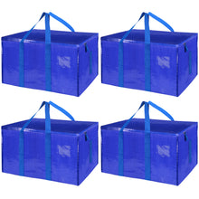 Load image into Gallery viewer, 4 Pack Extra Large Moving Bags with Zippers Carrying Handles Heavy-Duty Storage Tote for Space Saving Moving Storage(Blue)
