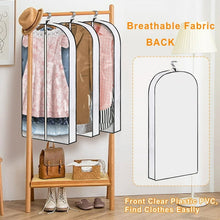 Load image into Gallery viewer, Kusmil 40" Hanging Garment Bags for Closet Storage Suit Bag 4" Gusseted Clear Clothes Cover for Coat, Jacket, Sweater (3 Packs)