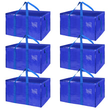 Load image into Gallery viewer, 6 Pack Extra Large Moving Bags with Zippers Carrying Handles Heavy-Duty Storage Tote for Space Saving Moving Storage(Blue)