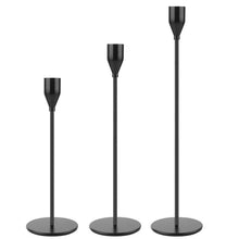 Load image into Gallery viewer, Candlestick Holders, Set of 3 Matte Black Candle Holders, Taper Candle Holders Decorative Candlestick Holder for Home Decor, Dinning, Party