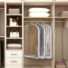 Load image into Gallery viewer, Kusmil 40" Hanging Garment Bags for Closet Storage Suit Bag 4" Gusseted Clear Clothes Cover for Coat, Jacket, Sweater (3 Packs)