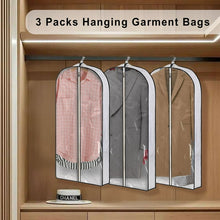 Load image into Gallery viewer, Kusmil 40" Hanging Garment Bags for Closet Storage Suit Bag 4" Gusseted Clear Clothes Cover for Coat, Jacket, Sweater (3 Packs)