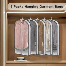 Load image into Gallery viewer, 40" Hanging Garment Bags for Closet Storage Suit Bag 4" Gusseted Clear Clothes Cover for Coat, Jacket, Sweater (5 Packs)