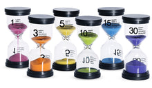 Load image into Gallery viewer, Sand Timer 6 Colors Hourglass 1/3/5/10/15/30 Minutes Sandglass Clock for Kids Games Classroom Kitchen Home Office Decoration (Pack of 6)