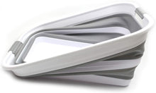 Load image into Gallery viewer, Kusmil 26L Collapsible Plastic Laundry Basket, Foldable Pop up Storage Container Space Saving Washing Tub Organizer (White/Grey)