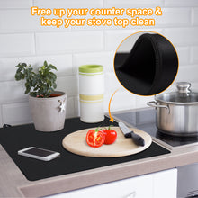 Load image into Gallery viewer, Stove Top Covers, 28.5x 20.5 inch Electric Stove Cover Mat, Ceramic Glass Cooktop Protector with 2 Hooks
