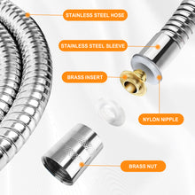 Load image into Gallery viewer, Shower Hose, Shower Hose Extra Long 118 Inches Chrome Handheld Shower Head Hose with Brass Insert and Nut - Lightweight and Flexible
