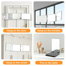 Load image into Gallery viewer, 3 Way Mirror and 5X Magnifying Mirror, 360°Tri Fold Mirror for Makeup and Hair Styling
