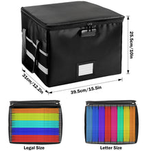 Load image into Gallery viewer, File Box with Lock, Fireproof File Document Organizer for Home Office Hanging Letter/Legal Folder (Black)
