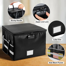 Load image into Gallery viewer, File Box with Lock, Fireproof File Document Organizer for Home Office Hanging Letter/Legal Folder (Black)

