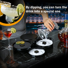 Load image into Gallery viewer, 3 Tier Bar Glass Rimmer, Margarita Cocktail Salt and Sugar Glass Rimmer,Bartender tool(BLACK)

