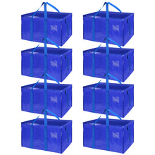 Load image into Gallery viewer, 8 Pack Extra Large Moving Bags with Zippers Carrying Handles Heavy-Duty Storage Tote for Space Saving Moving Storage（Blue)
