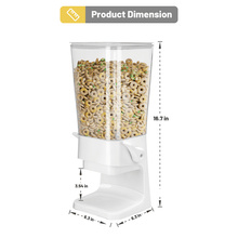 Load image into Gallery viewer, Cereal Dispenser Countertop, Cereal Containers Storage, 5L Organization and Storage Containers for Kitchen, Dry Food Dispenser for Rice, Grains, Nuts, Snack,Oatmeal, White
